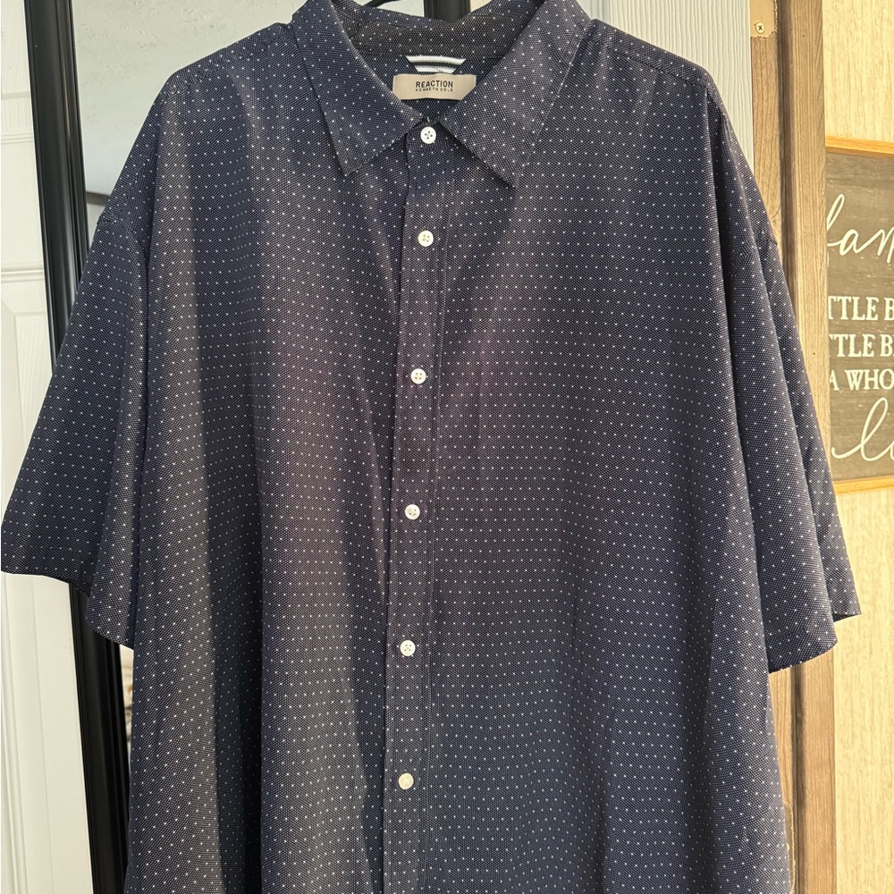 Kenneth Cole Dark Blue Polka Dot Men's Shirt